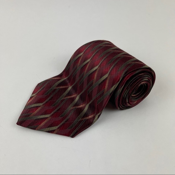 Stafford Tie Mens Red 100% Imported Silk - Picture 1 of 5